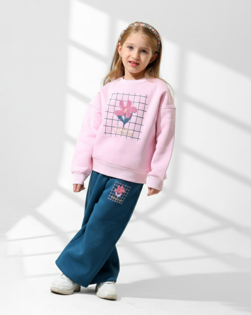 Girls Flower Graphic Set | Rose Pink - Remint Kids Fashion