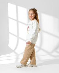 Girls Flower Graphic Set | Off-White - Remint Kids Fashion