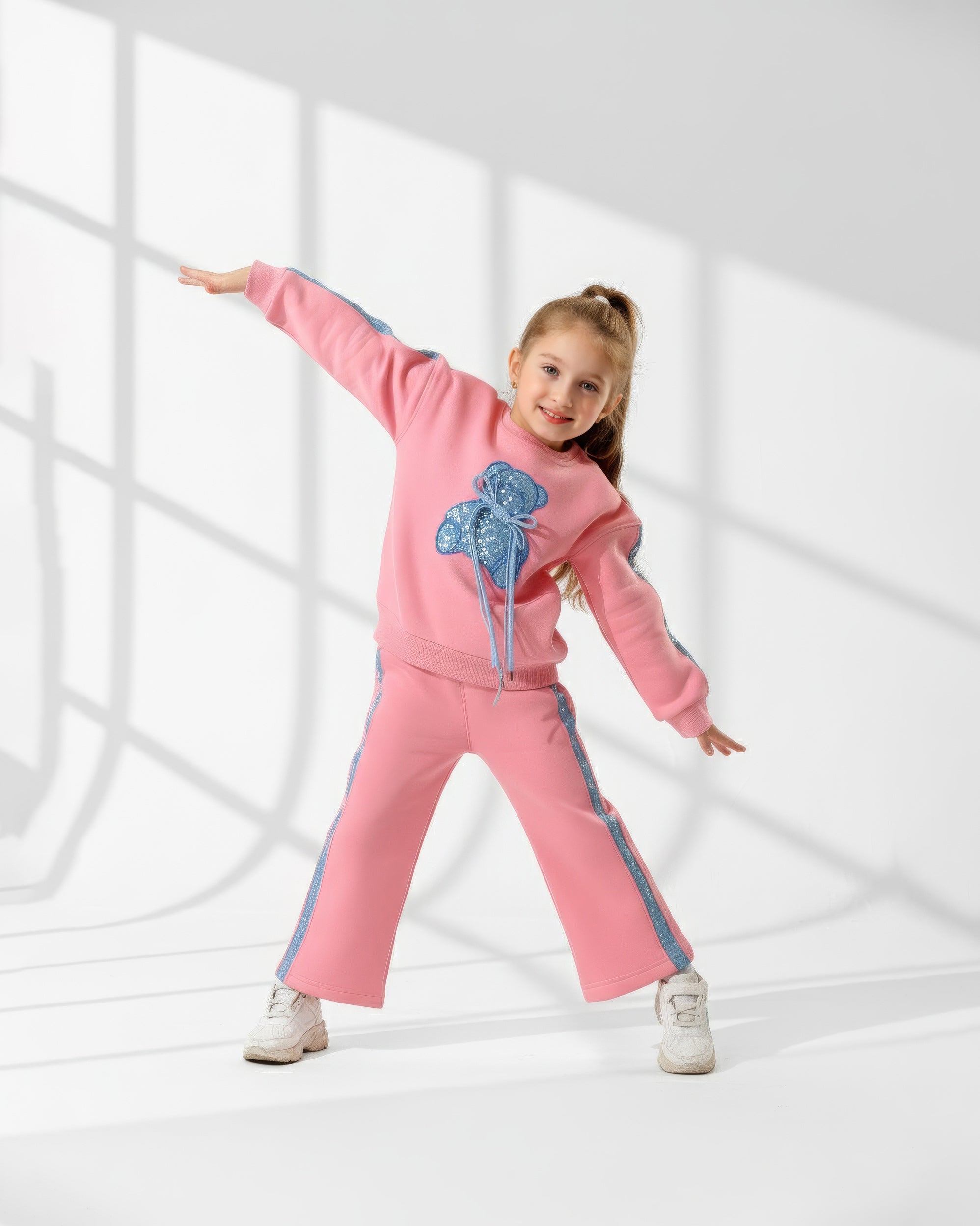 Girls Teddy Patch Set | Pink - Remint Kids Fashion