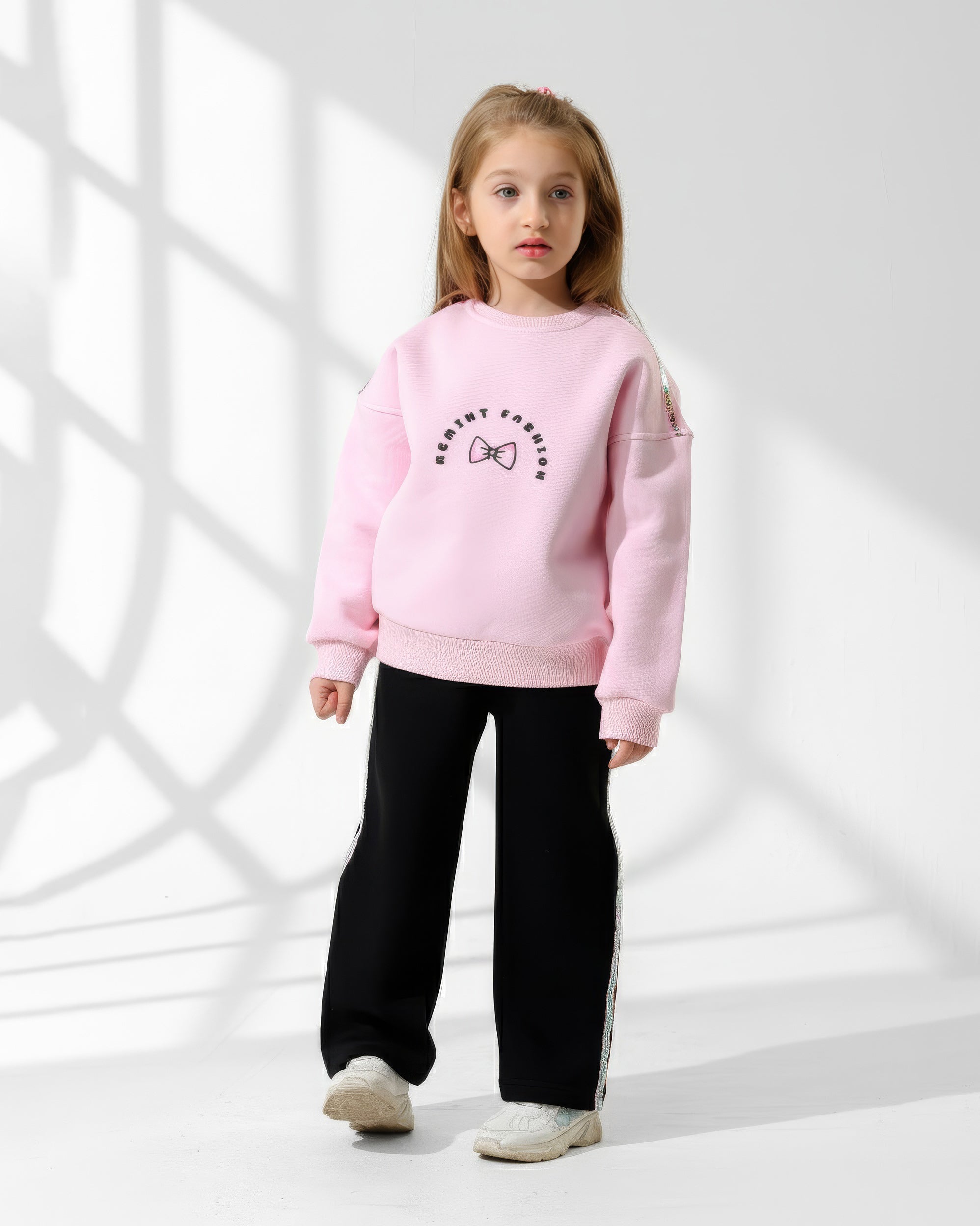 Girls Bow Graphic Set | Rose Pink - Remint Kids Fashion
