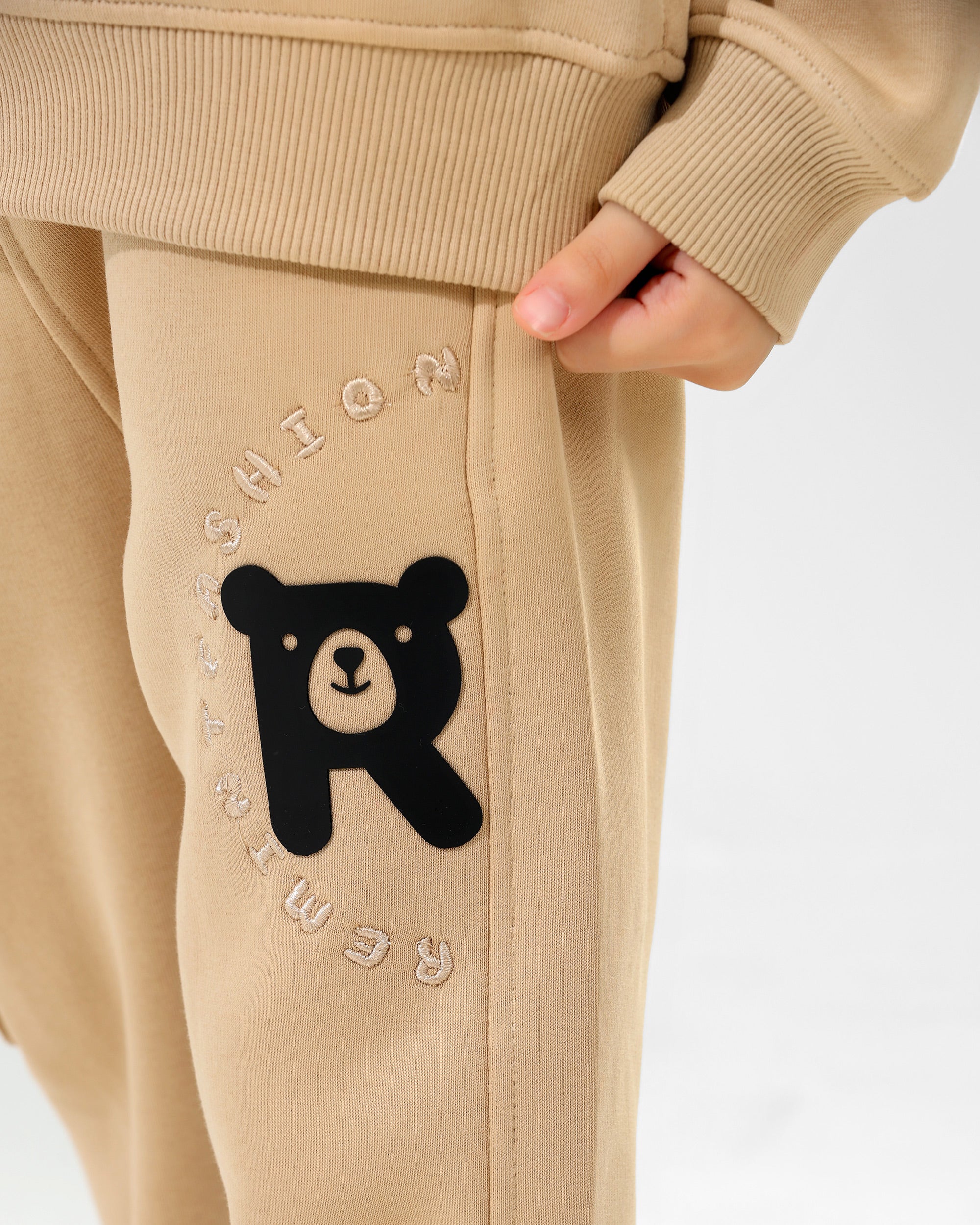 Girls Teddy Logo Cargo Set | Beige - Remint Kids Fashion