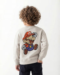 Boys Super Mario Graphic Sweatshirt | Grey - Remint Kids Fashion