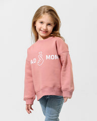 Girls Mom & Dad Graphic Sweatshirt | Rose Pink - Remint Kids Fashion