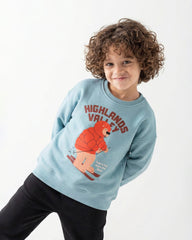 Boys Highland Valley Graphic Sweatshirt | Turquoise - Remint Kids Fashion