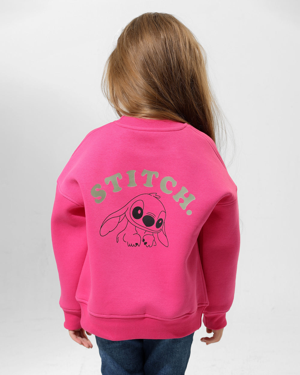 Girls Stitch Back Print Sweatshirt | Pink - Remint Kids Fashion