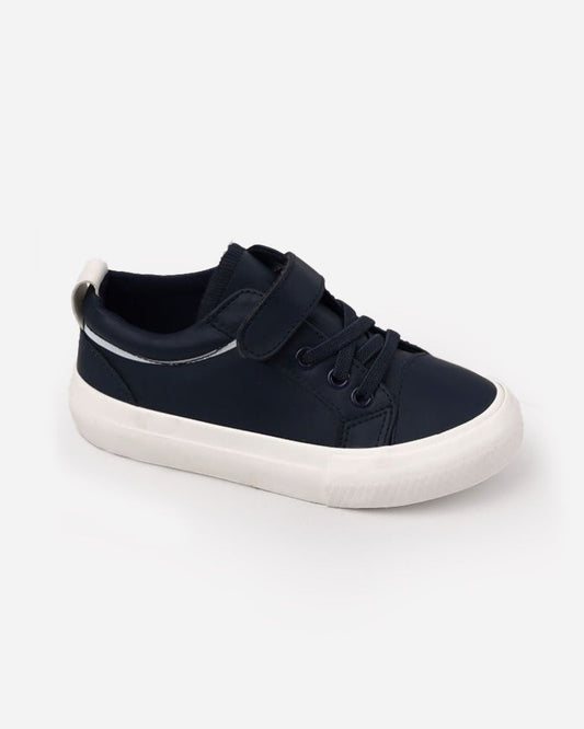 Boys Casual Velcro Strap Sneakers | Dark Blue - Remint Kids Fashion