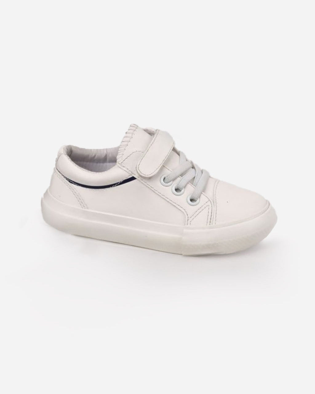 Boys Casual Velcro Strap Sneakers | White - Remint Kids Fashion