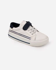 Boys Classic Velcro Strap Sneakers | White - Remint Kids Fashion