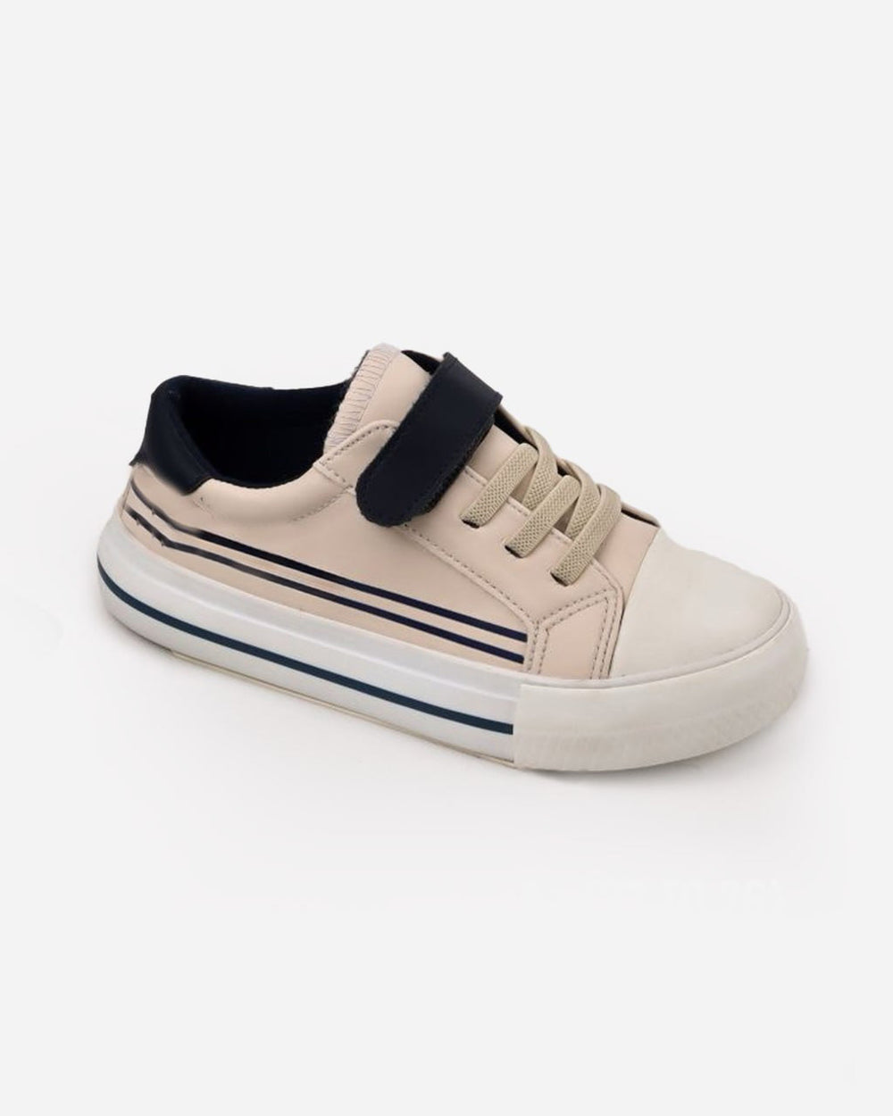 Boys Classic Velcro Strap Sneakers | Beige - Remint Kids Fashion