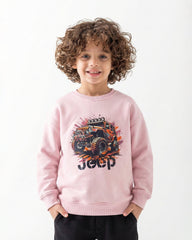 Boys Jeep Off-Road Graphic Sweatshirt | Rose Pink - Remint Kids Fashion