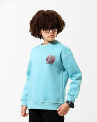 Boys Jeep Graphic Sweatshirt | Turquoise - Remint Kids Fashion