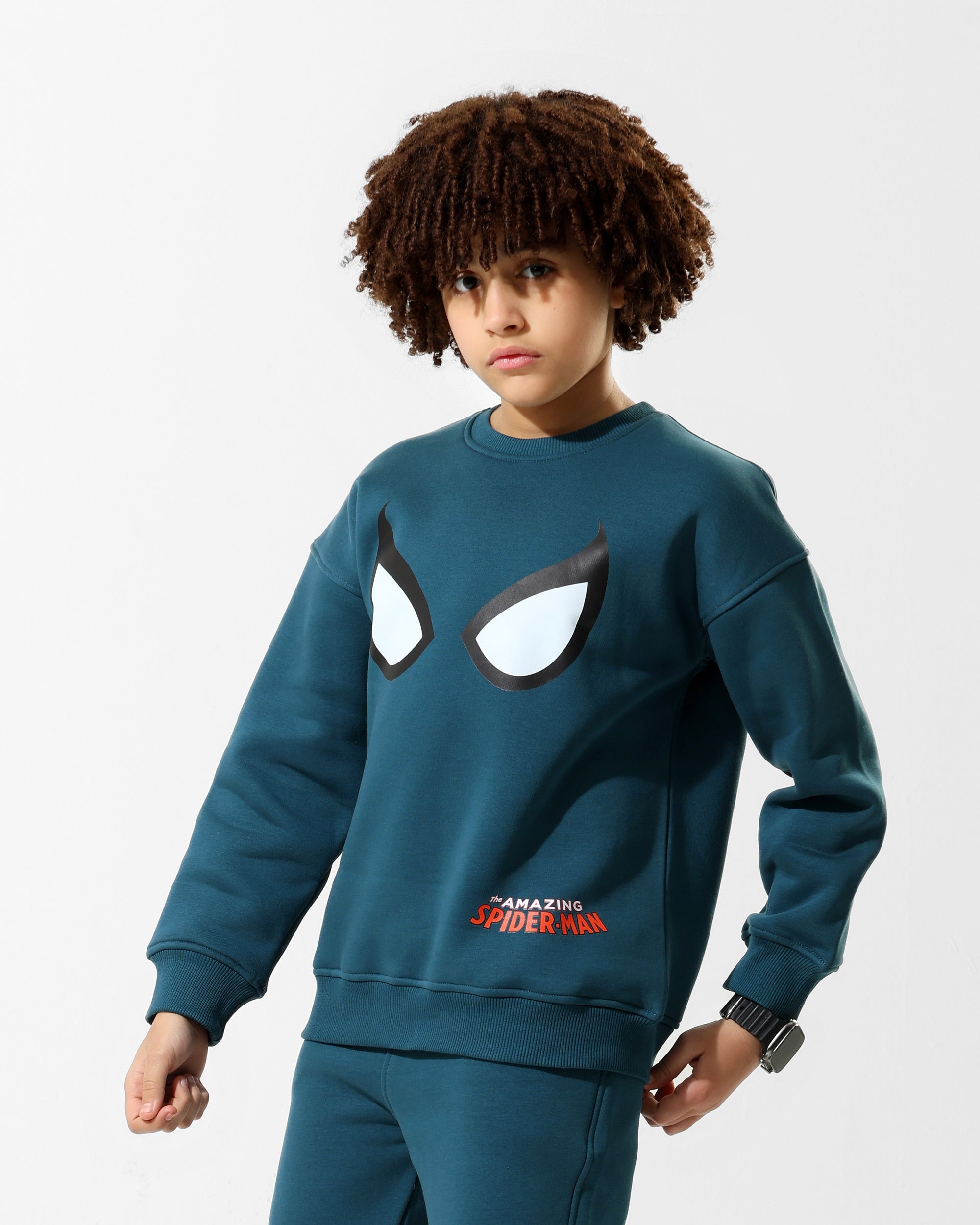 Boys Amazing Spider-Man Icon Sweatshirt | Dark Teal - Remint Kids Fashion