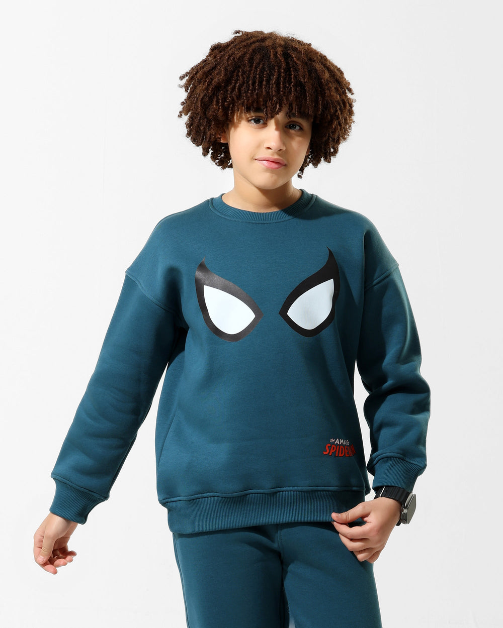 Boys Amazing Spider-Man Icon Sweatshirt | Dark Teal - Remint Kids Fashion