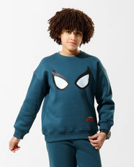 Boys Amazing Spider-Man Icon Sweatshirt | Dark Teal - Remint Kids Fashion
