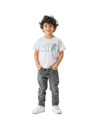 Boys Fred & Barney “Let’s Rock” Graphic T-Shirt | Grey - Remint Kids Fashion