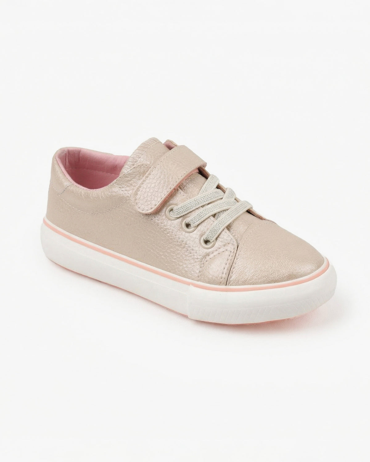 Girls Classic Velcro Strap Sneakers | Beige - Remint Kids Fashion