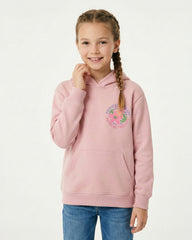 Girls Floral Back Print Hoodie | Rose Pink - Remint Kids Fashion