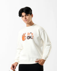 Boys "It’s OK" Graphic Sweatshirt | Off-White - Remint Kids Fashion