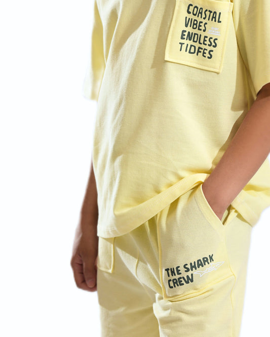 Boys Coastal Vibes Summer Set | Light Yellow - Remint Kids Fashion