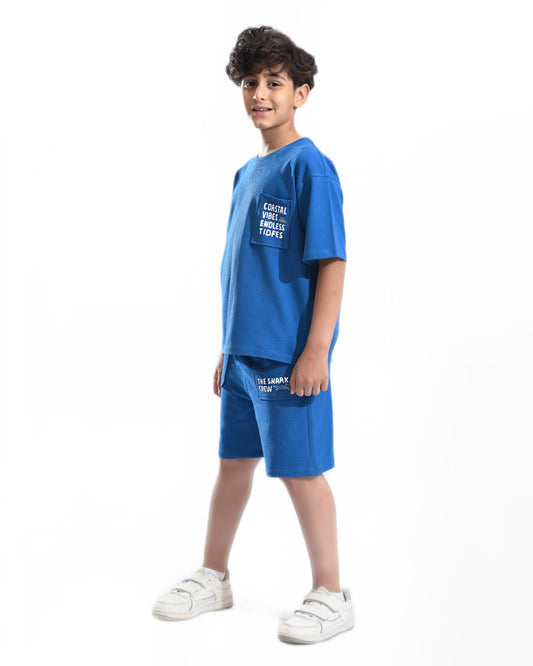 Boys Coastal Vibes Summer Set | Celtic Blue - Remint Kids Fashion