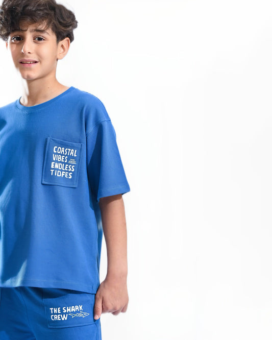 Boys Coastal Vibes Summer Set | Celtic Blue - Remint Kids Fashion