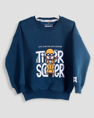 Cozy Graphic Sweatshirt | Dark Teal - Remint Kids Fashion