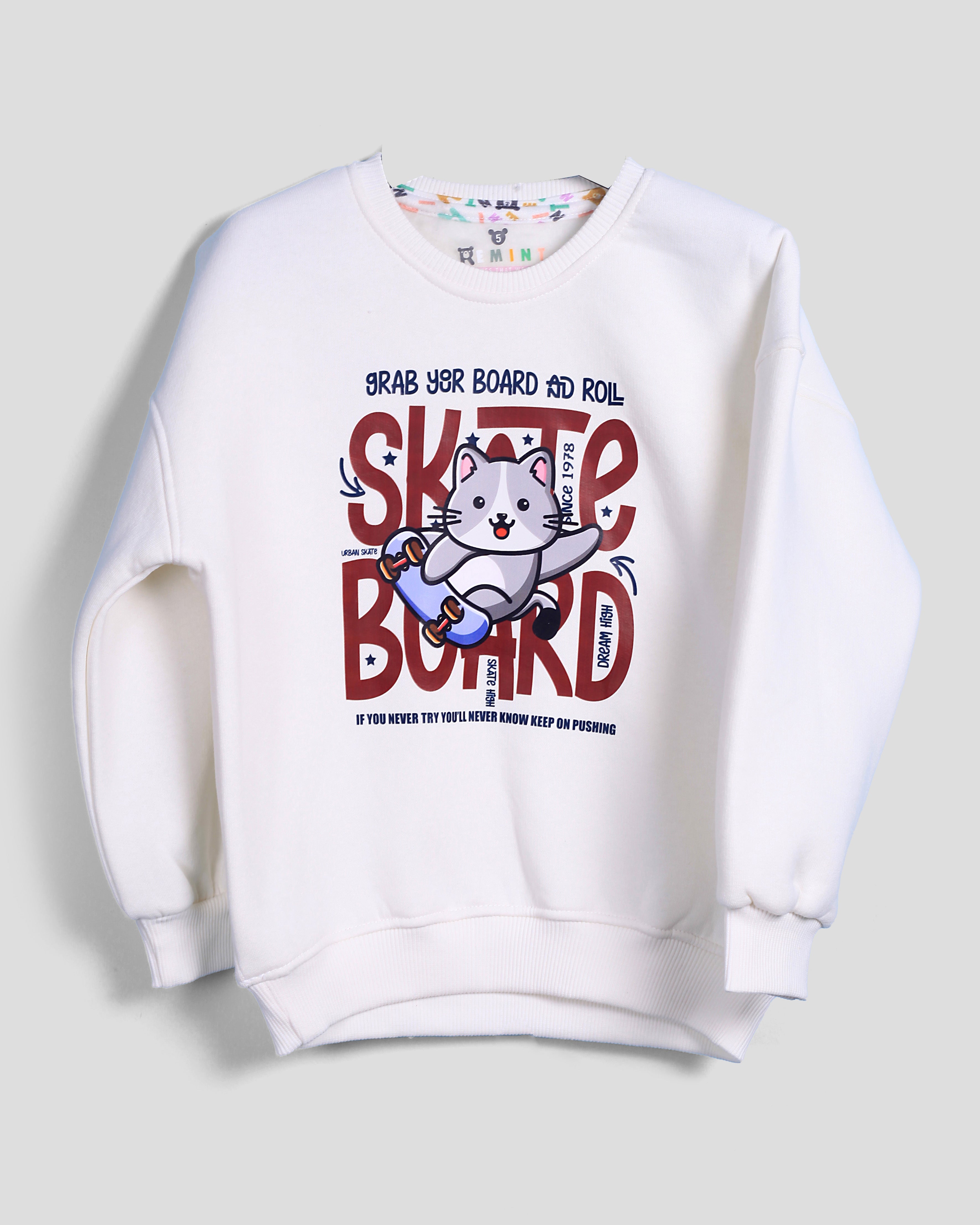 Cozy Graphic Sweatshirt | Off-White - Remint Kids Fashion