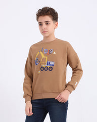 Cozy Graphic Sweatshirt | Camel - Remint Kids Fashion