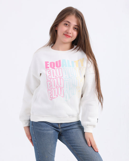 Cozy Graphic Sweatshirt | White - Remint Kids Fashion