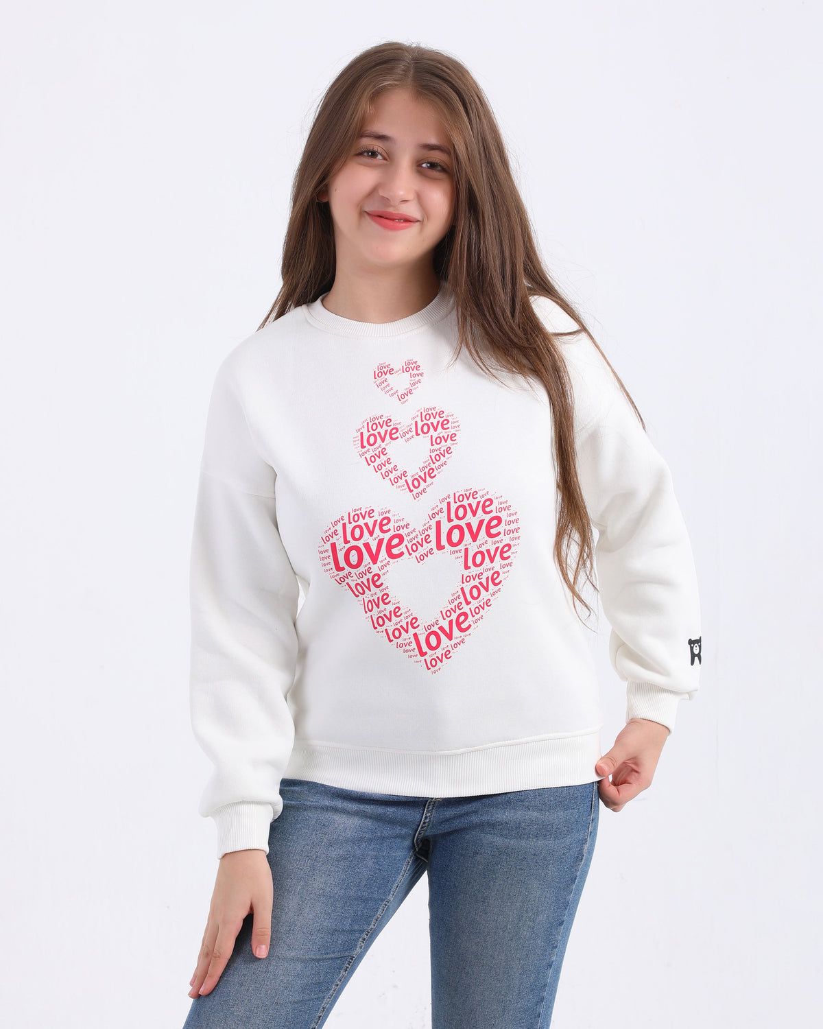 Cozy Graphic Sweatshirt | White - Remint Kids Fashion