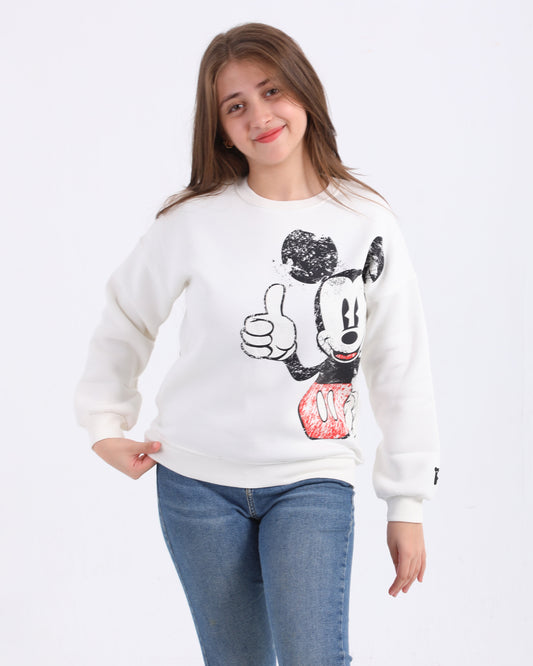 Cozy Graphic Sweatshirt | Off-White - Remint Kids Fashion