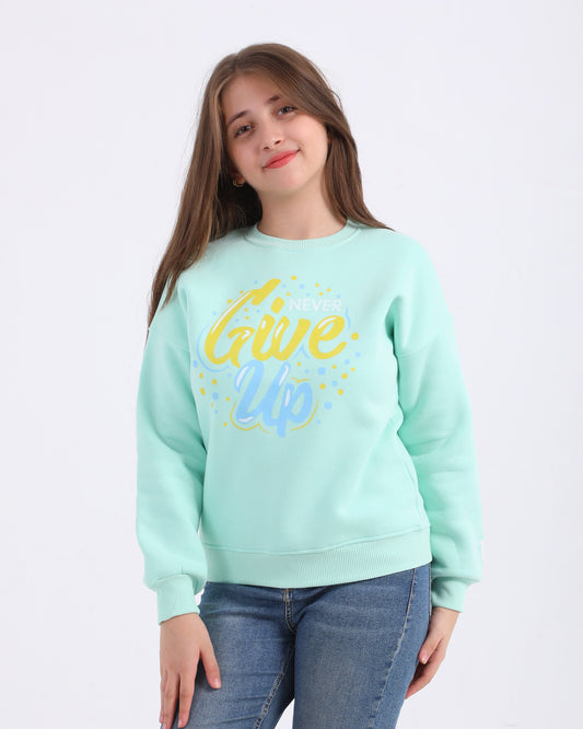 Cozy Graphic Sweatshirt | Aqua - Remint Kids Fashion