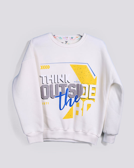 Cozy Graphic Sweatshirt | Off-White - Remint Kids Fashion
