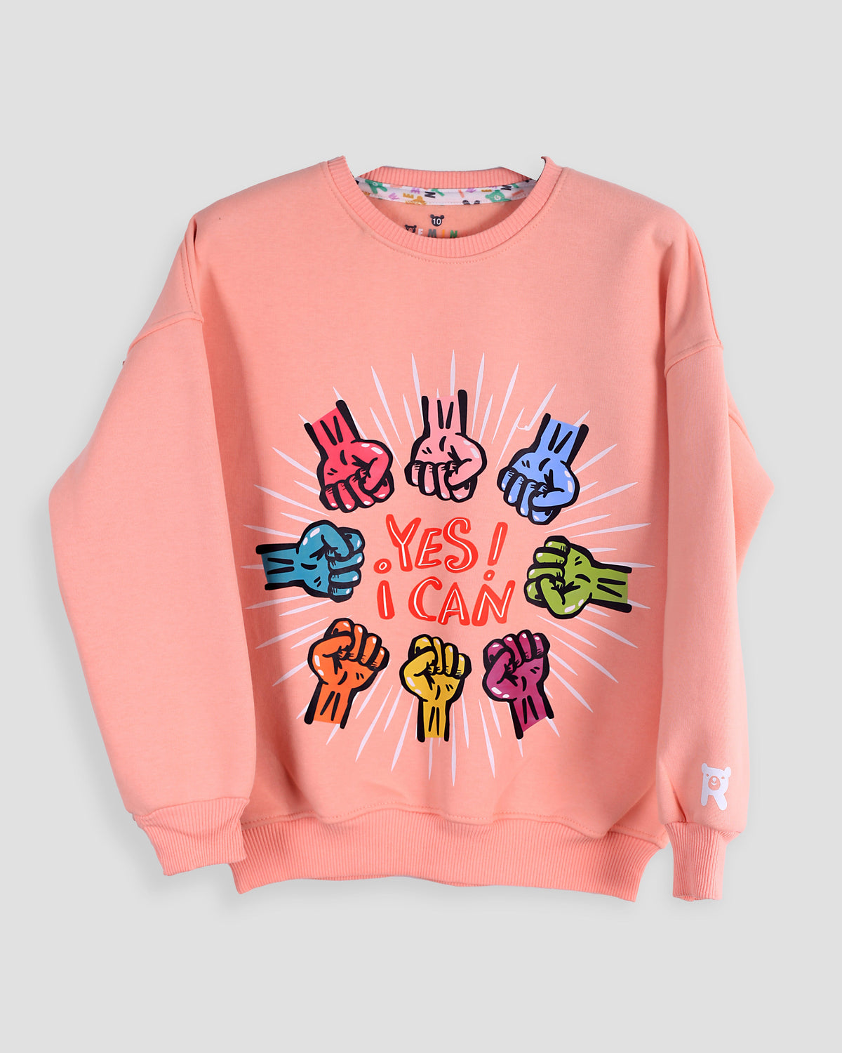 Cozy Graphic Sweatshirt | Apricot - Remint Kids Fashion