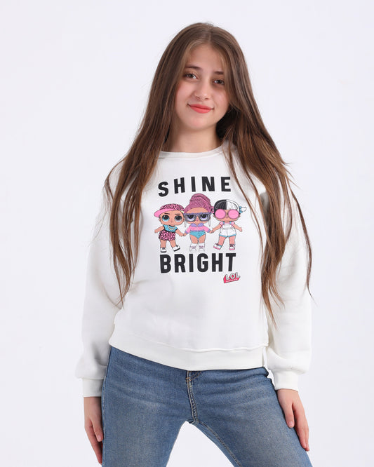 Cozy Graphic Sweatshirt | White - Remint Kids Fashion