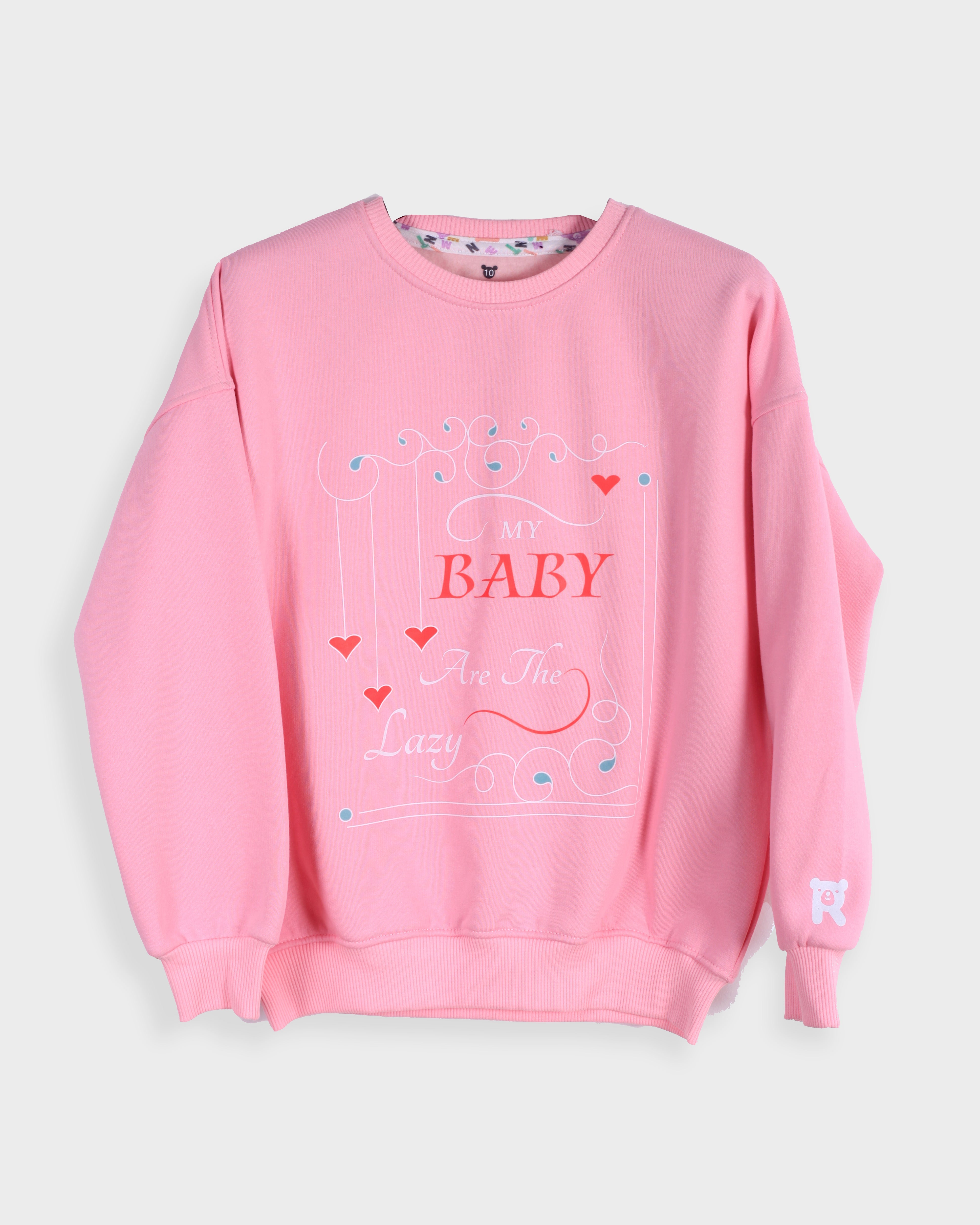 Cozy Graphic Sweatshirt | Pink - Remint Kids Fashion