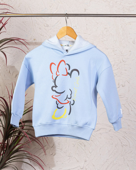 Cozy Graphic Hoodie | Light Blue - Remint Kids Fashion