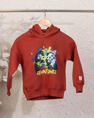 Cozy Graphic Hoodie | Burgundy - Remint Kids Fashion