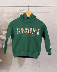 Cozy Graphic Hoodie | Forest Green - Remint Kids Fashion