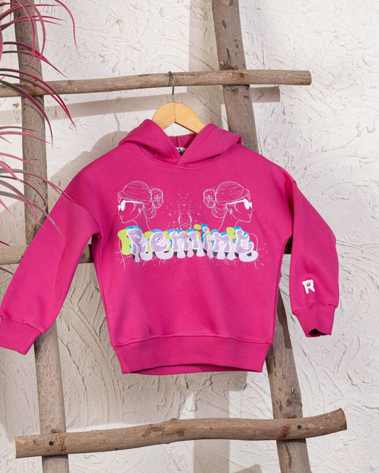 Cozy Graphic Hoodie | Pink - Remint Kids Fashion