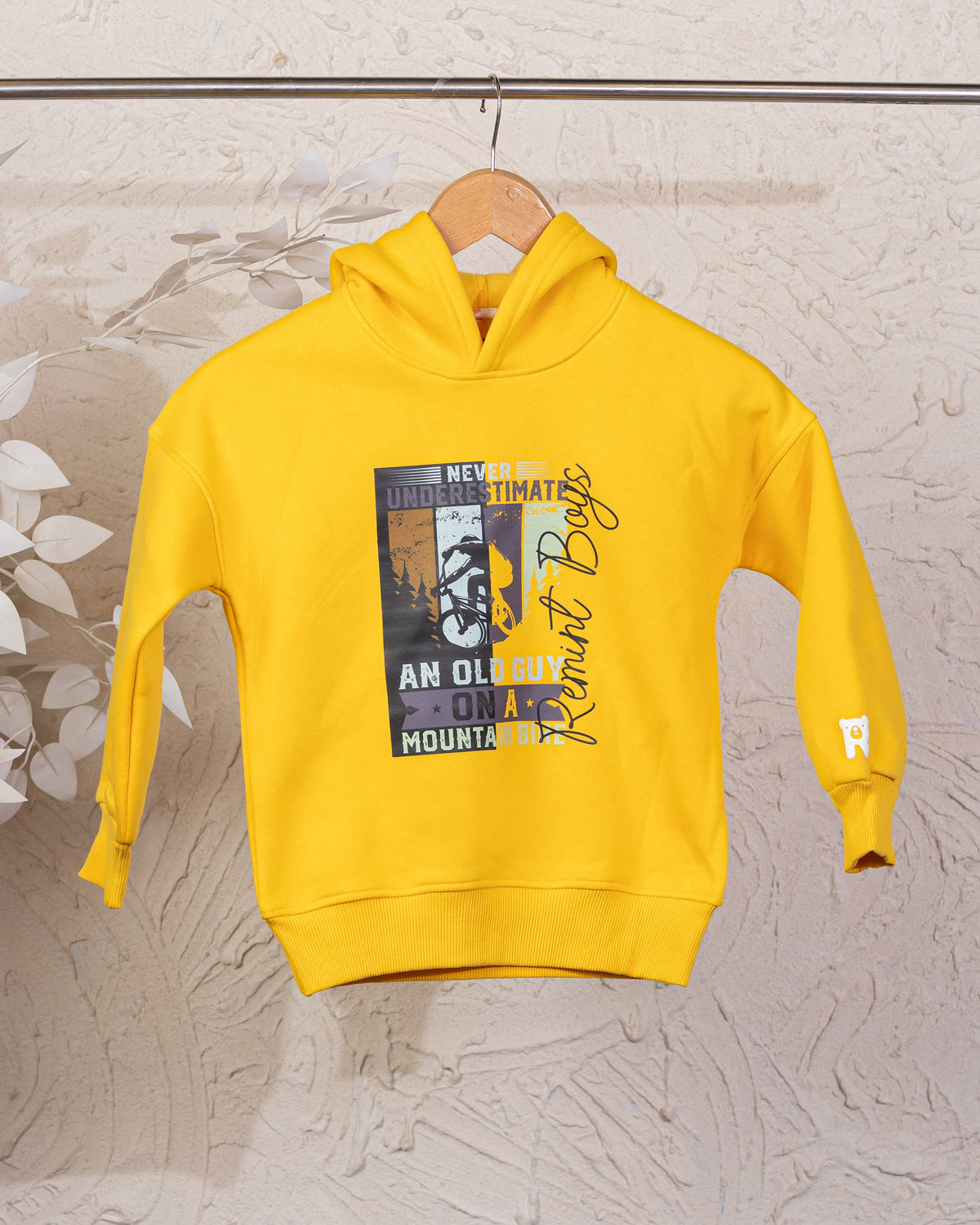 Cozy Graphic Hoodie | Yellow - Remint Kids Fashion