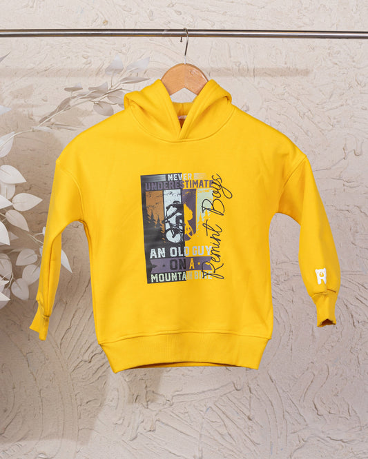 Cozy Graphic Hoodie | Yellow - Remint Kids Fashion