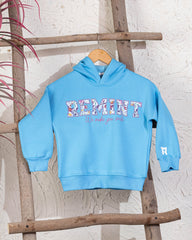 Cozy Graphic Hoodie | Turquoise - Remint Kids Fashion