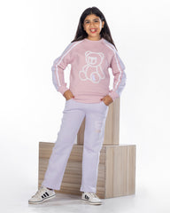 Girls Cotton Sweatshirt & Jogger Set | Cashmere - Remint Kids Fashion