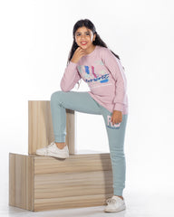 Girls Cotton Sweatshirt & Jogger Set | Cashmere - Remint Kids Fashion