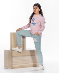 Girls Cotton Sweatshirt & Jogger Set | Cashmere - Remint Kids Fashion