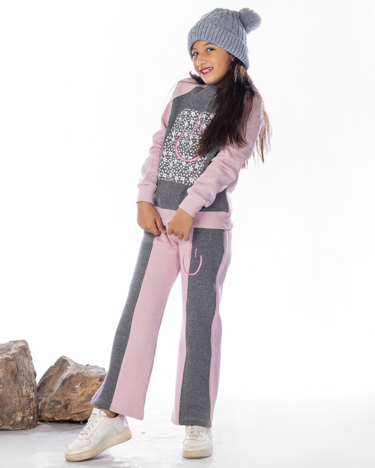 Girls Cotton Sweatshirt & Jogger Set | Cashmere - Remint Kids Fashion