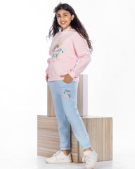 Girls Cotton Sweatshirt & Jogger Set | Rose Pink - Remint Kids Fashion
