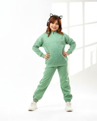 Girls Half-Zip Printed Set | Mint - Remint Kids Fashion