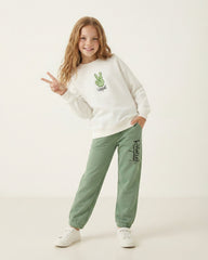 Girls Peace Print Set | Off-White - Remint Kids Fashion